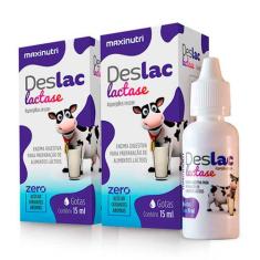 Kit 02 Deslac Lactase Gotas 15Ml Maxinutri