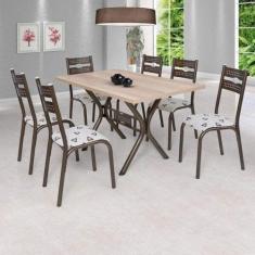 Conjunto de Mesa com 6 Cadeiras Luna - Ciplafe
