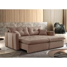 Sofa Cama e Reclinavel Lisboa 2,20m 04 Lugares Mola Ensacada Txr, Linh