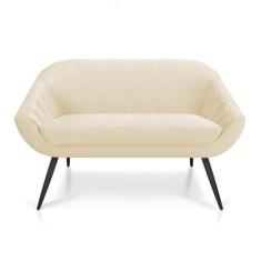 Namoradeira Giovana 02 Lugares Veludo Bege - DROSSI