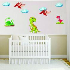 Adesivo De Parede Infantil Dinossauros Cartoons