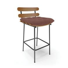 Banqueta Costela Veludo Base Metálica Preto J01 - D'Rossi - D Rossi, R