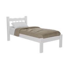 Cama Solteiro Madeira Maciça Com Colchão Incluso Madri Multimóveis Vcr4161 Branco Branco