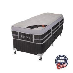 Cama Box + Colchão Castor Solteiro Eurotop Summer & Winter 120x203x74c