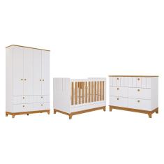 Dormitório Infantil Biscoito Guarda Roupa, Cômoda e Berço - Permóbili Baby