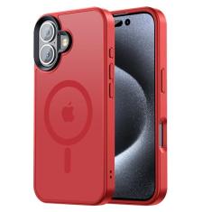 Tigowos Capa magnética forte para iPhone 16 compatível com MagSafe de 16 m resistente a quedas com sensação de pele fosca à prova de choque Slim Fit para iPhone 16 capa de telefone 6,1 polegadas,