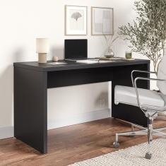 Mesa de Escritório em Tamburato Acabamento em Bp 135cm Ficus CabeCasa MadeiraMadeira Preto