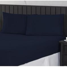 Jogo de Cama Casal Padrão 400 Fios Percal 03 Peças Com Barra, Antiácar