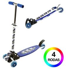 Patinete Masculino 4 Rodas de Balanço Azul BBR Toys