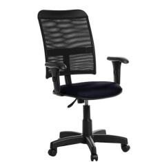 Cadeira Escritório Giratória Tela Com Braço Rce ul Escuro - Goldflex