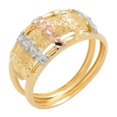 Anel Ouro Amarelo, Branco e Vermelho 18k Boulder - Meu Anel, 16