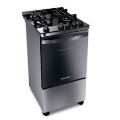 Fogão Brastemp 4 Bocas Inox com Mesa de Vidro, Dupla Chama e Grill Elétrico - BFO4VBR