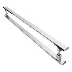 Puxador De Inox Para Porta Pivotante Madeira Vidro 60cm