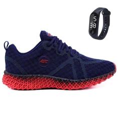 Tênis Masculino Para Academia Caminhada Sola Reta Com Relógio GT3 w-Masculino