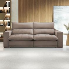 Sofá Retrátil e Reclinável Martinho 230cm Bege Escuro