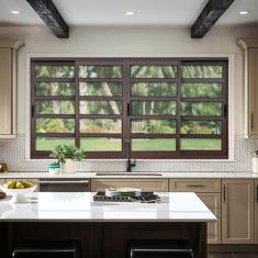 Janela Elite com Travessas 4 Folhas Moveis 100 X 200 Vidro Liso Corten