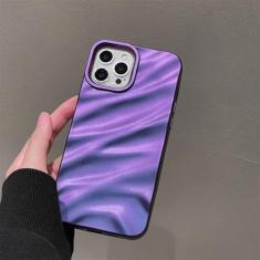 QLTYPRI Capa compatível com iPhone 15, linda capa com estampa ondulada de água ondulada para meninas e mulheres, fina, acetinada, brilhante, silicone macio, TPU (poliuretano termoplástico), capa