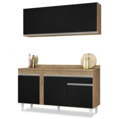 Armário Aéreo Argélia e Balcão Gabinete Para Pia com Tampo 150cm Dakot