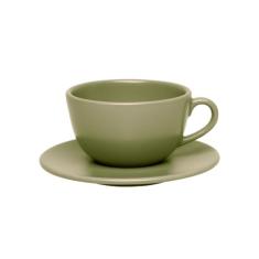 Xícaras de Chá 200 ml, Com Pires, 6 Peças, Oxford, UNNI Oliva