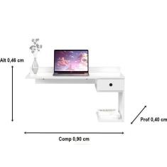 Escrivaninha Luxo Suspensa Gaveta Esmeralda Cores Comprar - Comprar Mó