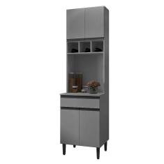 Armário Paneleiro Duplo Andréia Cinza Fosco - AJL
