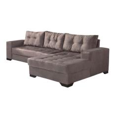 Sofá 5 Lugares Dijon com Chaise Direito Suede Mojave - Mobly