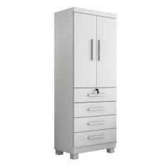 Guarda Roupa New Maia 2 Portas 4 Gavetas Com Chave Benetil Móveis Branco