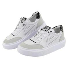 Tenis Casual Feminino Ajuste Cadarço Detalhe Costura Lateral Palmilha Gel Confortavel Leve-Feminino