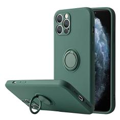 Suporte de anel de dedo de silicone líquido suporte magnético para iphone 13 12 11 pro max mini xr xs max 7 8 plus se 2020 capa de telefone, verde do exército, para iphone 11pro max