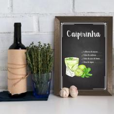 Quadro Decorativo Caipirinha Bebida 22x32 Moldura Marrom - Quartinhos