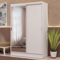 Guarda-roupa 2 Portas De Correr Com Espelho Branco Max Madesa Branco