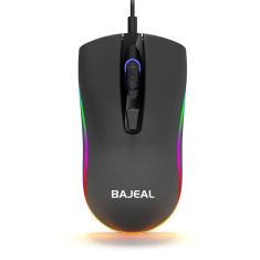 Mouse com fio 1600dpi óptico de 4 teclas, luz de fundo USB RGB