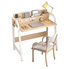 Mesa de computador Mesa de escrita de um quarto de mesa de mesa, mesa de laptop de mesa doméstico simples com compartimento de armazenamento, estrutura de aço estável (excluindo cadeira) Mesa de traba
