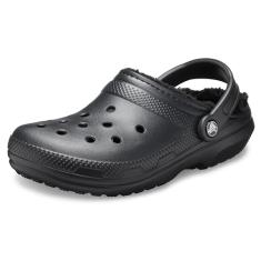 Crocs Classic Lined Tamanco Felpudo, Unissex Adulto, Preto (Black/Black), 5 Women/3 Men