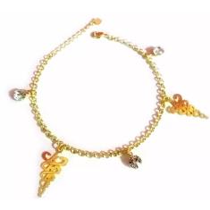 Pulseira Fisioterapia Fisioterapeuta Chapa Folheado Ouro 18k