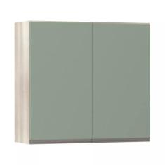 Armário Luciane 80cm 2 portas Luci, Legno Crema/Verde Jade