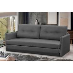 Sofá Cama 2 lugares 1,50m Luisa Suede Cinza Adonai Estofados
