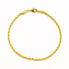 Pulseira Cordão Baiano 2mm Banhado A Ouro 18k