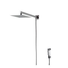 Ducha Chuveiro Inox 304 20x20 Cm Com Desviador E Ducha De Mão