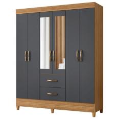 Guarda Roupa Mobi 6 Portas com Espelho Albatroz