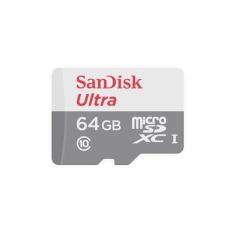 SanDisk Cartão Ultra Microsdxc Uhs-I Com Adaptador, Embalagem Padrão (Sdsqunc-064G-Gn6Ma) Cinza/Vermelho 64 Gb