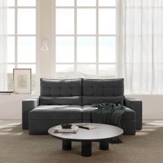 Sofá Retrátil e Reclinável 4 Lugares 240cm Embaúba Extra Cabecasa Madeiramadeira Cinza Diamante