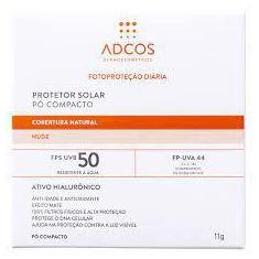 Pó compacto protetor solar tonalizante adcos fps 50 nude com 11g