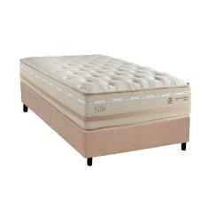Conjunto Box Solteiro Colchão Molas Herval Maxspring Koln + Base Crc Suede Clean (96x203)