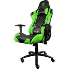 Cadeira Gamer Profissional TGC12 Preta/Verde THUNDERX3