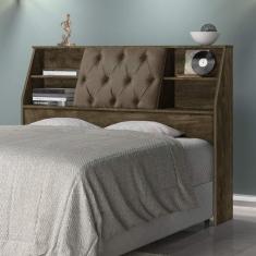 Cabeceira Cama Queen 4 Nichos Nubia Cambel Móveis Castanho