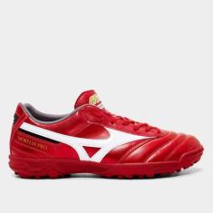 Chuteira Society Mizuno Morelia Elite As II Pro, Vermelho, Branco, 38