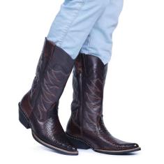 Bota Texana Country Masculina Bico Fino Anaconda De Couro Jna Shoes