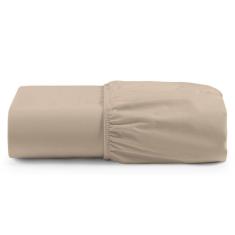 Lençol Unique Avulso de Baixo Casal Padrão com Elástico Micro Percal 400 Fios - Avelã