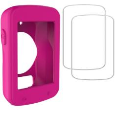 FTTYUHU Capa protetora de silicone para Garmin Edge 820 protetor de tela de vidro temperado bicicleta computador ciclismo capa protetora para-choque capa macia anticolisão (pacote com 2 + 1)